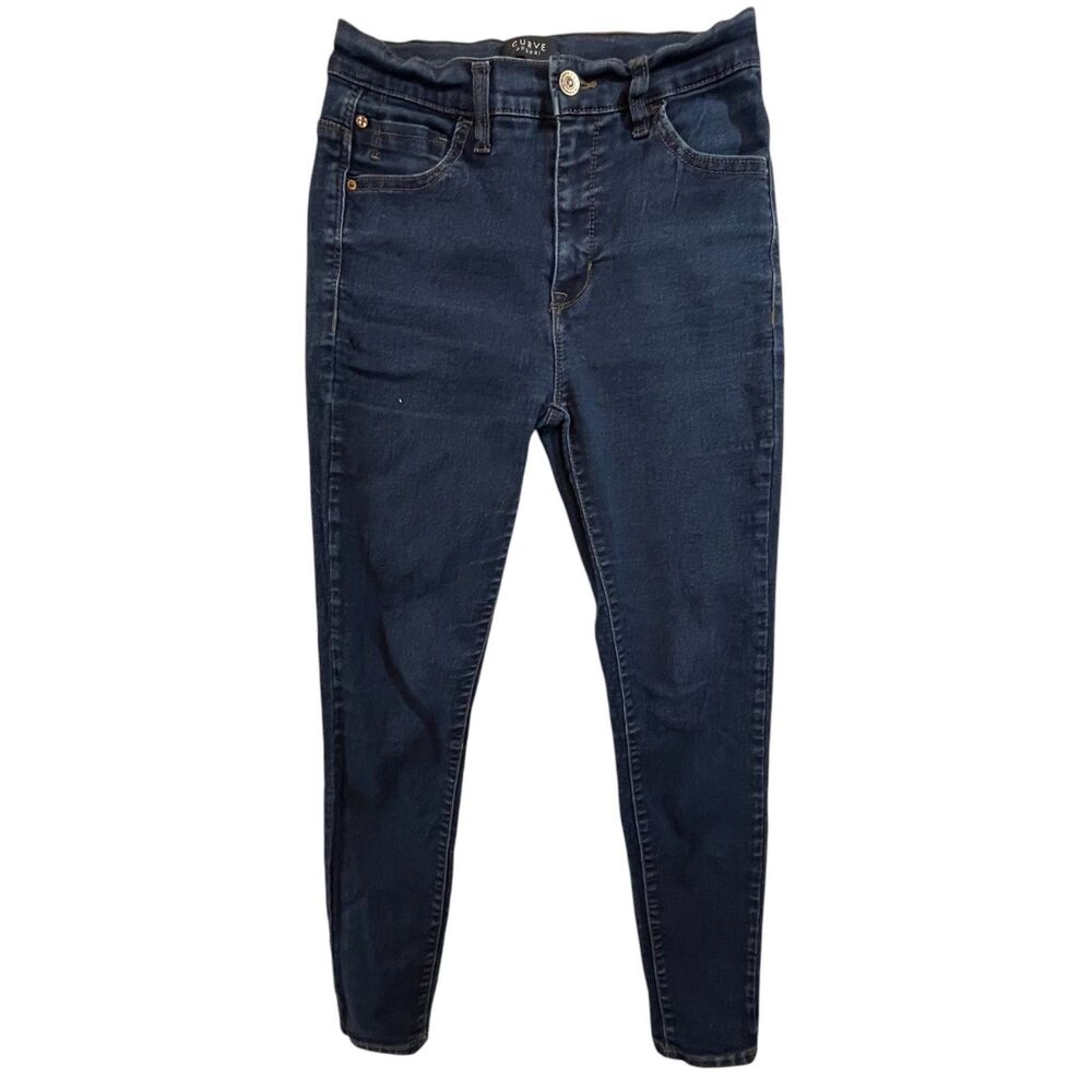 Curve Appeal Jeans Women 4 Mid Rise Skinny Dark Stretch (W24 L26)